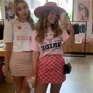 Pink Checkered Skirt